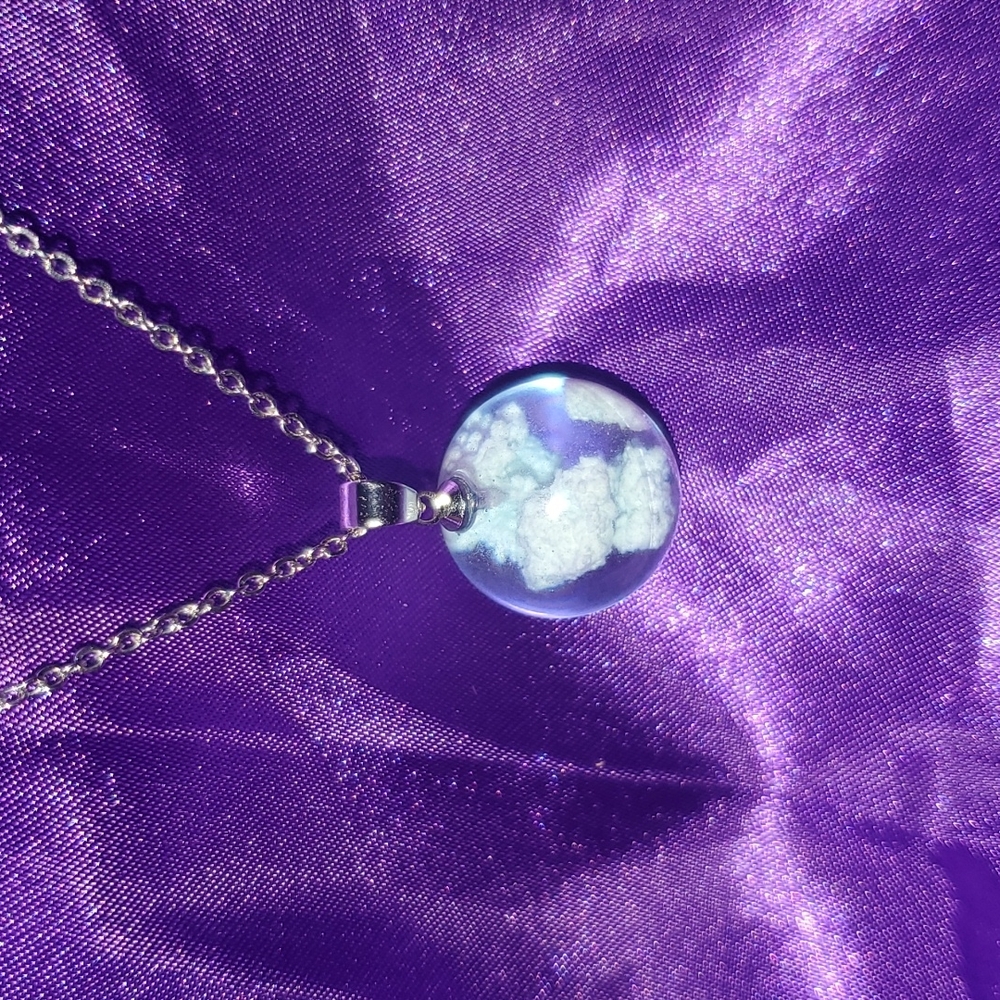 [Sold] Blue Sky Cloud Pendant with Necklace